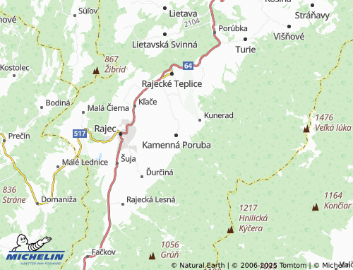 MICHELIN Kamenná Poruba map - ViaMichelin