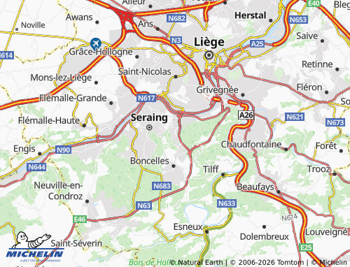 MICHELIN Ougrée map - ViaMichelin