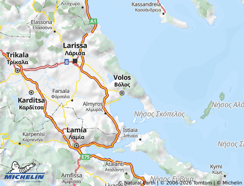 Mappa MICHELIN Magnesia - ViaMichelin