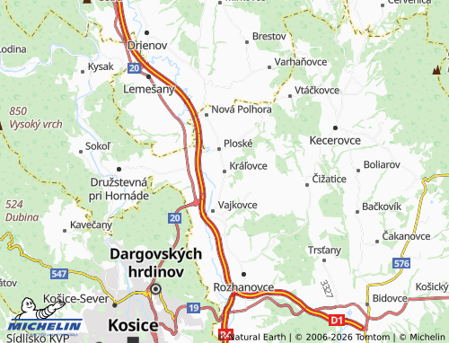 MICHELIN-Landkarte Kráľovce - ViaMichelin