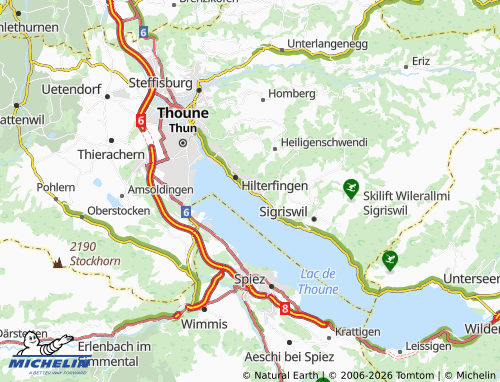 MICHELIN-Landkarte Oberhofen am Thunersee - ViaMichelin