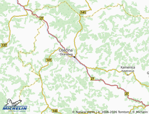 Mapa MICHELIN Osečina - ViaMichelin