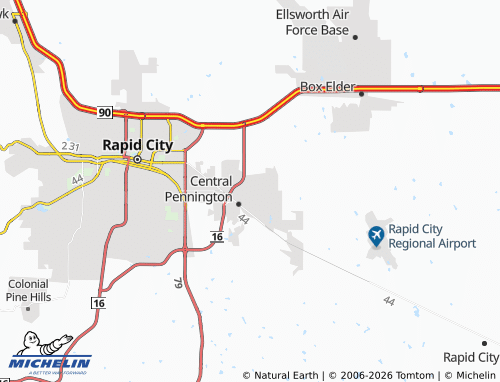 Kaart MICHELIN Rapid Valley - ViaMichelin
