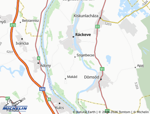 Mapa MICHELIN Szigetbecse - ViaMichelin