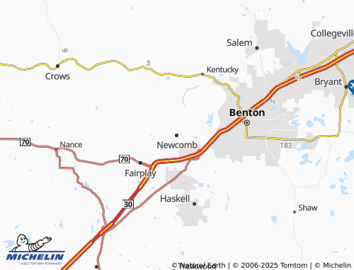 MICHELIN-Landkarte Newcomb - ViaMichelin