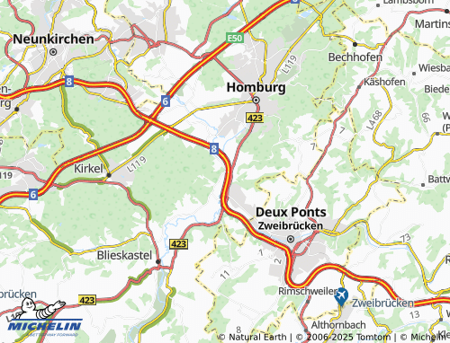 MICHELIN Wörschweiler map - ViaMichelin