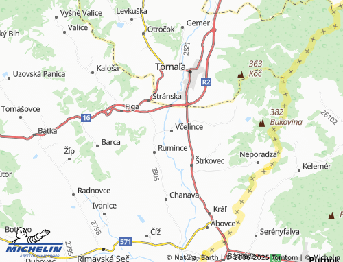 MICHELIN Včelince map - ViaMichelin