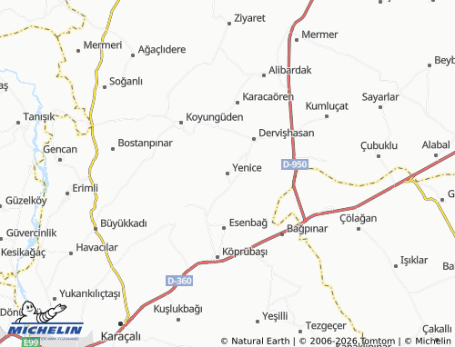 MICHELIN Yenice map - ViaMichelin