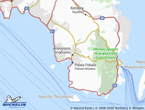 Mapa MICHELIN Anavyssos - ViaMichelin