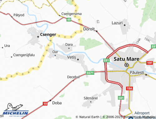 MICHELIN Vetiș map - ViaMichelin