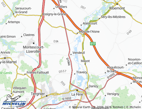 Mappa MICHELIN Vendeuil - ViaMichelin
