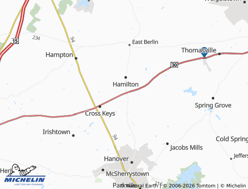 Kaart MICHELIN Abbottstown - ViaMichelin