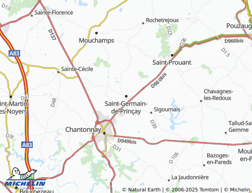 MICHELIN Saint-Germain-de-Prinçay map - ViaMichelin