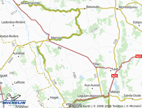 MICHELIN Monlezun map - ViaMichelin