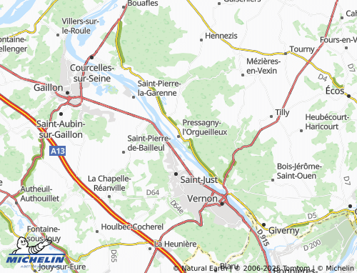 MICHELIN Pressagny-l'Orgueilleux map - ViaMichelin