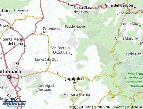 Carte MICHELIN San Bartolo Oxtotitlán - ViaMichelin