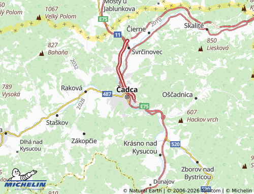 Kaart MICHELIN Čadca - ViaMichelin