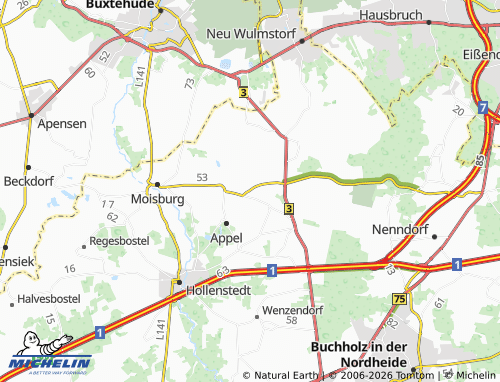 MICHELIN Eversen map - ViaMichelin