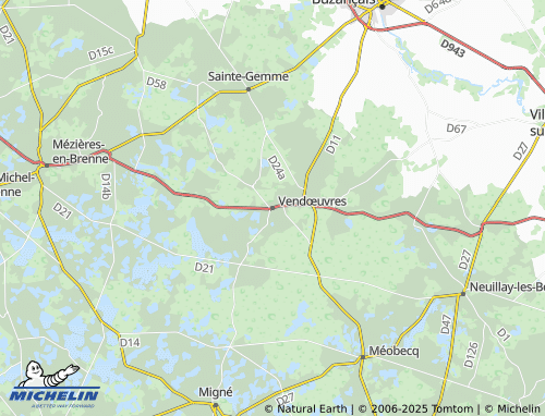 MICHELIN Vendœuvres map - ViaMichelin