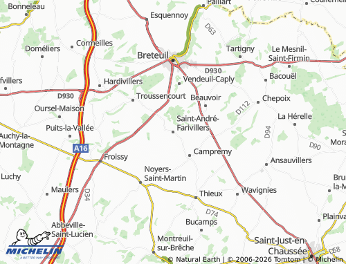 Mapa MICHELIN Saint-André-Farivillers - ViaMichelin