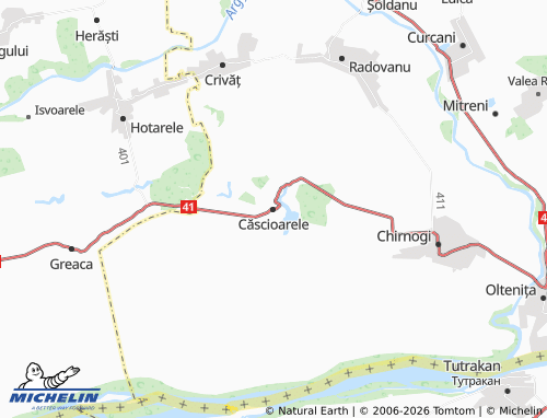 MICHELIN Căscioarele map - ViaMichelin