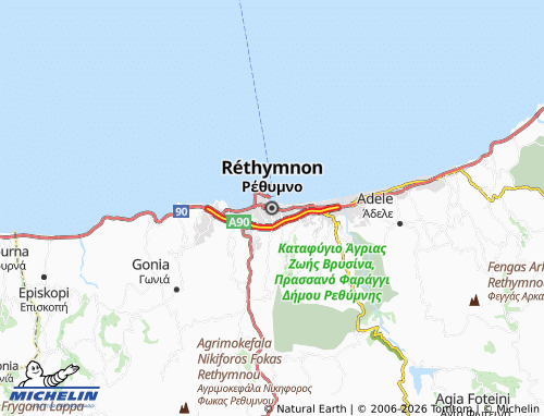 MICHELIN Rethymno map - ViaMichelin