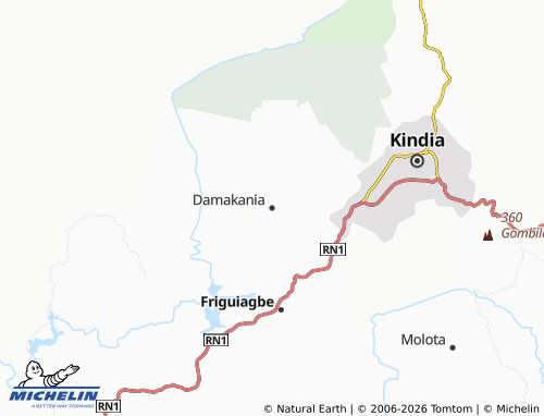 Mapa MICHELIN Damakania - ViaMichelin