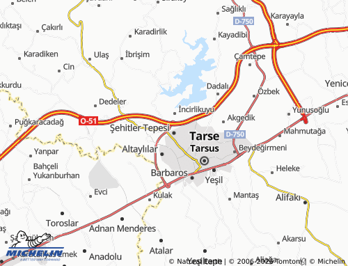 MICHELIN Şehitler Tepesi map - ViaMichelin