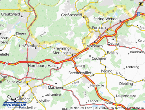 MICHELIN Freyming-Merlebach map - ViaMichelin
