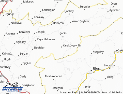 MICHELIN Karaköyşeyhler map - ViaMichelin