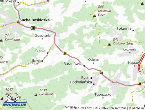 MICHELIN Kojszówka map - ViaMichelin
