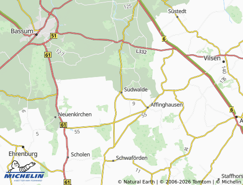 MICHELIN Sudwalde map - ViaMichelin