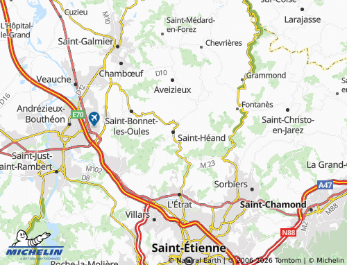 Carte MICHELIN Saint-Héand - ViaMichelin