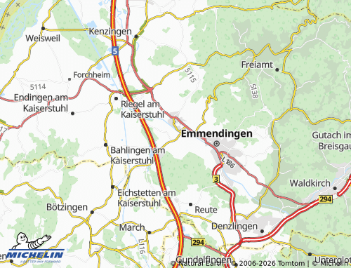 Mapa MICHELIN Teningen - ViaMichelin