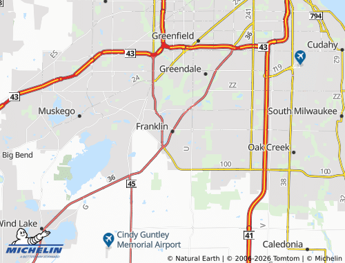 Mappa MICHELIN Franklin - ViaMichelin
