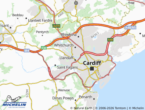Mappa MICHELIN Llandaff North - ViaMichelin
