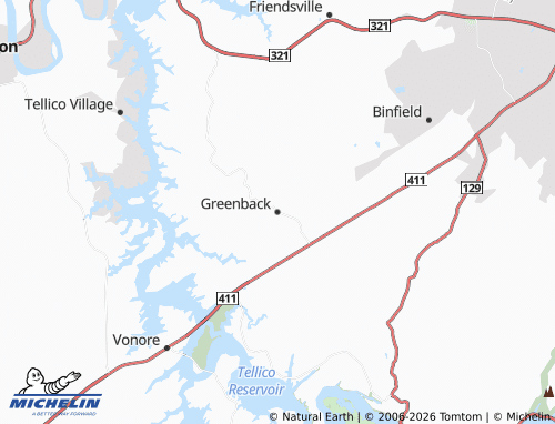 Kaart MICHELIN Greenback - ViaMichelin
