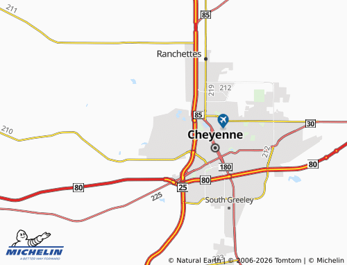 Mapa MICHELIN Warren Air Force Base - ViaMichelin