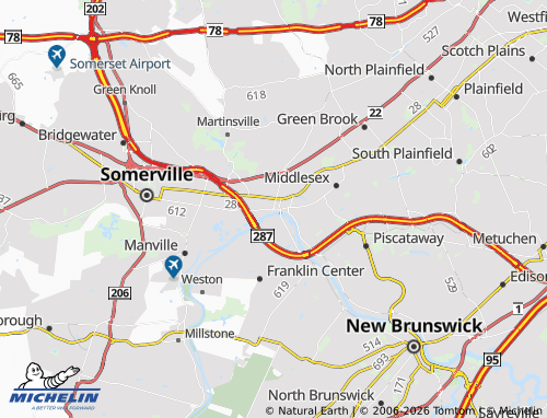 Kaart MICHELIN Bound Brook - ViaMichelin