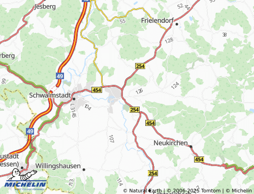 Carte MICHELIN Niedergrenzebach - ViaMichelin