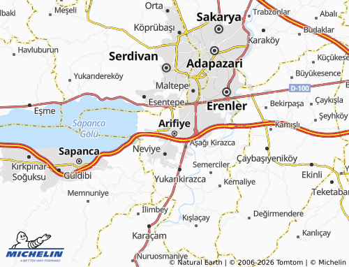 MICHELIN Arifiye map - ViaMichelin