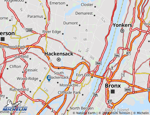 Carte MICHELIN Teaneck - ViaMichelin