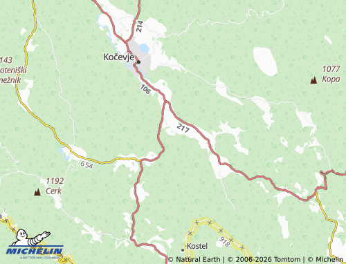 Carte MICHELIN Črni Potok pri Kočevju - ViaMichelin