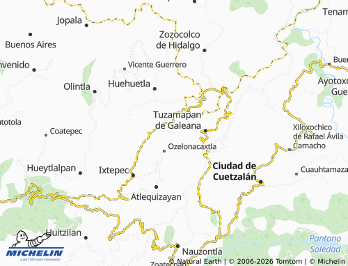 MICHELIN-Landkarte Caxhuacan - ViaMichelin