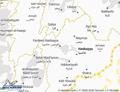 Mapa MICHELIN Fardees Hasbayya - ViaMichelin