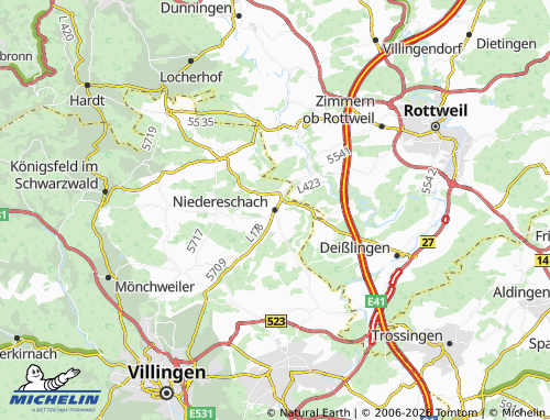 MICHELIN Niedereschach map - ViaMichelin
