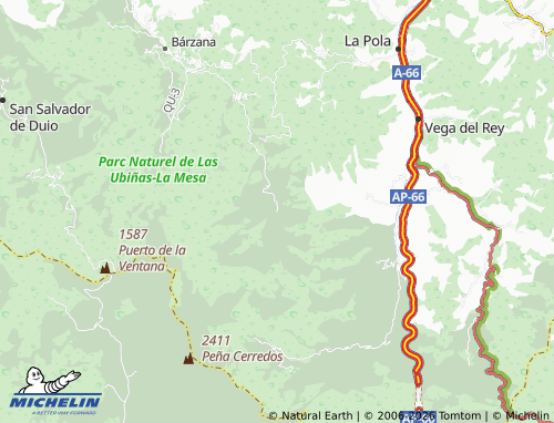 Carte MICHELIN Lindes/Llindes - ViaMichelin