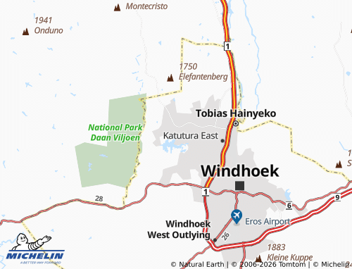 MICHELIN Goreangab map - ViaMichelin
