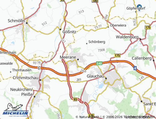 MICHELIN Meerane map - ViaMichelin