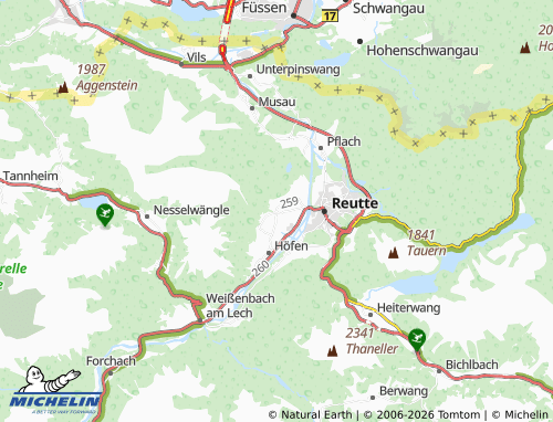 MICHELIN Wängle map - ViaMichelin
